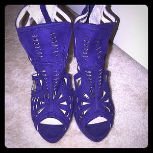 Purple platform stylish heels